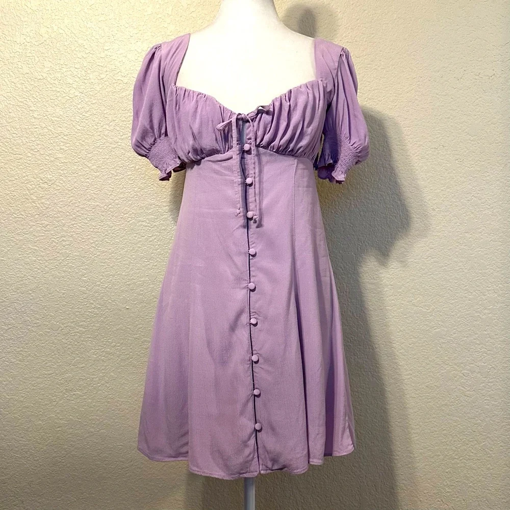 ☀️ Urban Outfitters Eggie Puff Sleeve Mini Dress - Picture 4 of 7